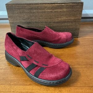 Dansko Women Red Suede Comfort Slip On Loafer Size 38EU 7.5-8US